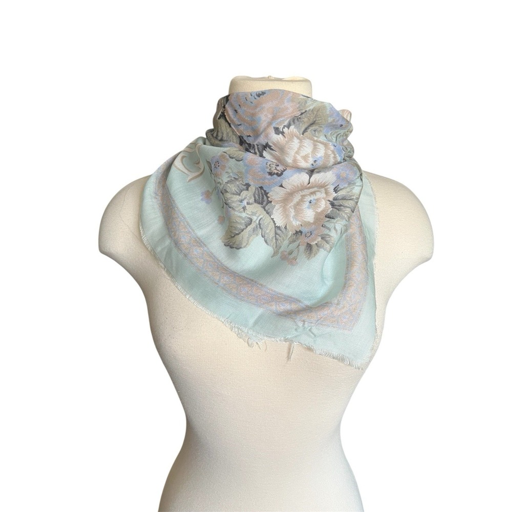 Bundle 2 Square Scarfs Floral Multicolor Feminine Bandana Pastel Whimsigoth